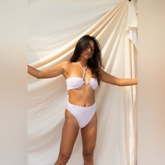 Stone Fox Swim Sola Bikini Bottom in Orchid Petal Terry - Picture 11 of 16